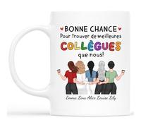 Cadeau Plus Mug Personnalisé Prénom - Bonne Chance Pour Trouver De Meilleurs Collègues - Cadeau depart collegue, Tasse depart collegue de travail, mug personnalisable collegue (5 Femmes)