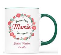 Cadeau Plus Mug Personnalisé Prénom - Bonne Fête Mamie - Cadeau Fete des Grand Mere, Cadeau Fete des Meres Original, Fete Mamie, Tasse Mamie, Tasse Bonne Fete Mamie, Tasse Papy et Mamie, Fete Mamie