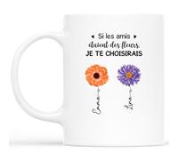 Cadeau Plus Mug Personnalisé Prénom - Bonnes Amies Comme Des Étoiles - Tasse amitié, Cadeau meilleure amie, cadeau bff, tasse personnalisable amitie, mug soeur personnalisé (2 Membres)
