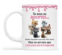 Cadeau Plus Mug Personnalisé Prénom - C’est Moi Qui Te Possède - Cadeau fan de chat, Mug personnalisable, tasse the chat, mug chat, mug chat noir, mug animaux (#6)