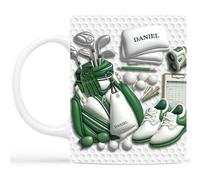 Cadeau Plus Mug Personnalisé Prénom - Cadeau Pour Un Golfeur - tasse golf, idee cadeau golfeur, mug golf, mug personnalisé texte, tasse personnalisable (Modèle #1)