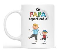 Cadeau Plus Mug Personnalisé Prénom - Cette Mamie/Ce Papy Appartient À - Tasse personnalisée mère, Cadeau fête des grands mères, Mug maman, Mamie tasse (1 Enfant)