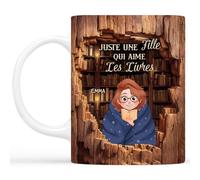 Cadeau Plus Mug Personnalisé Prénom - Chut Je Lis - Cadeau pour les amateurs de livres, tasse livre, mugs livre, tasse personnalisable, cadeaux pour les amateurs de lecture (Modèle #12)