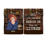 Cadeau Plus Mug Personnalisé Prénom - Chut Je Lis - Cadeau pour les amateurs de livres, tasse livre, mugs livre, tasse personnalisable, cadeaux pour les amateurs de lecture (Modèle #4)