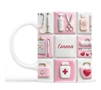 Cadeau Plus Mug Personnalisé Prénom - Devenir Docteur/Infirmière - Cadeau Infirmiere, Tasse Aide Soignante, Cadeau Aide Soignante Femme, Tasse Infirmière (Modèle #2)