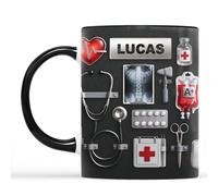 Cadeau Plus Mug Personnalisé Prénom - Devenir Docteur/Infirmière - Cadeau Infirmiere, Tasse Aide Soignante, Cadeau Aide Soignante Femme, Tasse Infirmière (Modèle #4)
