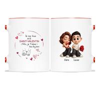 Cadeau Plus Mug Personnalisé Prénom - Ensemble Depuis Mains - Cadeau Mug Tasse Personnalisée Saint Valentin, Tasse Amoureux, Tasse je t'aime, cadeau st valentin (Modèle #8)