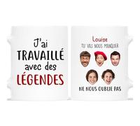 Cadeau Plus Mug Personnalisé Prénom Et Photo - On A Travaillé Avec Une Légende - Cadeau depart collegue, cadeau humour collegue de travail, tasse personnalisable collegue (7 Collègues)