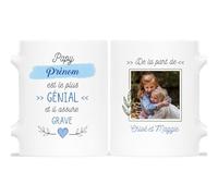 Cadeau Plus Mug Personnalisé Prénom Et Photo - Papy Est Le Plus Génial - Cadeau Fete Papy, Cadeau Anniversaire Papy, Cadeau Papy Personnalisé, Cadeau Grand Pere Personnalisé, Tasse Papy