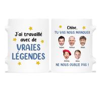 Cadeau Plus Mug Personnalisé Prénom Et Photo - Tu Vas Nous Manquer Avec Les Visages Drôles - Cadeau depart collegue, cadeau humour collegue de travail, tasse personnalisable collegue (6 Collègues)