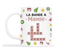 Cadeau Plus Mug Personnalisé Prénom - Famille Beaucoup D'amour Avec Mots Croisés - Cadeau grand pere, tasse papa original, papi mug, tasse personnalisée mamie, cadeau mamie maman (Modèle #4)