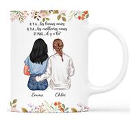 Cadeau Plus Mug Personnalisé Prénom - Il Y A Toi Avec Fleurs - Cadeau Personnalisé Meilleure Amie, Idee Cadeau Copine, Tasse Personnalisable Amitie, Mug Amie (3 femmes)