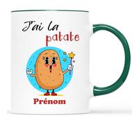 Cadeau Plus Mug Personnalisé Prénom - J'ai La Patate - Mug Drole, Mug Humour, Tasse Humoristique, Mug Drole Homme, Mug Rigolo Femme, Tasse Personnalisée Prénom