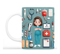 Cadeau Plus Mug Personnalisé Prénom - Je Suis Infirmier/Infirmière - cadeau infirmiere, cadeau aide soignante femme, tasse infirmiere, mug personnalisable prénom, tasse prénom (Modèle #1, Femme)