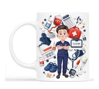 Cadeau Plus Mug Personnalisé Prénom - Je Suis Infirmier/Infirmière - Cadeau Infirmiere, Tasse Aide Soignante, Cadeau Aide Soignante Femme, Tasse Infirmière (Modèle #2, Homme)