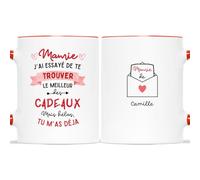 Cadeau Plus Mug Personnalisé Prénom - Je Suis Ton Cadeau - Cadeau Fete des Grand Mere, Cadeau Fete des Meres Original, Tasse Mamie, Tasse Bonne Fete Mamie, Tasse Papy et Mamie, Fete Mamie, Bol Mamie