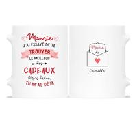 Cadeau Plus Mug Personnalisé Prénom - Je Suis Ton Cadeau - Cadeau Fete des Grand Mere, Cadeau Fete des Meres Original, Tasse Mamie, Tasse Bonne Fete Mamie, Tasse Papy et Mamie, Fete Mamie, Bol Mamie