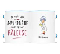CADEAU PLUS Mug Personnalisé Prénom - Je Suis Une Infirmière Avec Option Râleuse - Cadeau Infirmière et Aide Soignante Femme