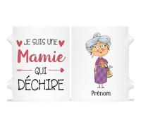 CADEAU PLUS Mug Personnalisé Prénom - Je Suis Une Mamie Qui Déchire - Tasse Grand-Mère, Fête Des Grands-Mères, Personnalisable