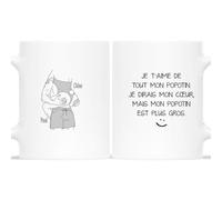 Cadeau Plus Mug Personnalisé Prénom - Je T'aime de Tout Mon Popotin - Idée Cadeau Anniversaire et Mariage, mug couple amoureux, tasse personnalisable saint valentin, tasse amoureux (Modèle #1)