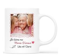 Cadeau Plus Mug Personnalisé Prénom - Je t'aime ma Mamie D'amour - Cadeau Personnalisé Mamie, Fete Des Grands Meres Tasse, Mug Personnalisé Mamie, Tasse Personnalisable Mamie