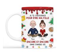 Cadeau Plus Mug Personnalisé Prénom - Je Te Choisirais Pour Être Ma Fille - Cadeau papa personnalisable, cadeau grand pere, tasse papa original, papi mug (Modèle #1)