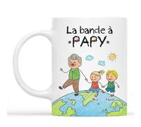 Cadeau Plus Mug Personnalisé Prénom - La Bande À Mamie Papy De La Terre - papi mug, tasse papy, tasse grand pere, cadeau fete des grand pere personnalisé