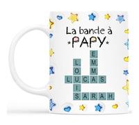 Cadeau Plus Mug Personnalisé Prénom - La Bande À Papa Bricoleur Mots-Croisés - Cadeau fete des peres personnalisable, papi mug (Modèle 7)