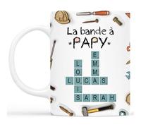 Cadeau Plus Mug Personnalisé Prénom - La Bande À Papa Bricoleur Mots-Croisés - Cadeau fete des peres personnalisable, papi mug (Modèle 8)