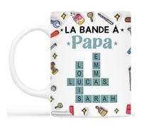Cadeau Plus Mug Personnalisé Prénom - La Bande À Papa Bricoleur Mots-Croisés - Cadeau fete des peres personnalisable, papi mug (Modèle 4)
