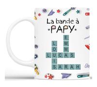 Cadeau Plus Mug Personnalisé Prénom - La Bande À Papa Bricoleur Mots-Croisés - Cadeau fete des peres personnalisable, papi mug (Modèle 9)