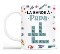 Cadeau Plus Mug Personnalisé Prénom - La Bande À Papa Bricoleur Mots-Croisés - Cadeau fete des peres personnalisable, papi mug (Modèle 1)