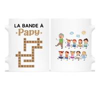 Cadeau Plus Mug Personnalisé Prénom - La Bande À Papy Mots Croisés - Cadeau grand pere personnalisé, cadeau grand pere, tasse pere noel, mug pere noel, tasse noël (9 Enfants)