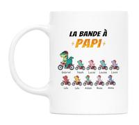 Cadeau Plus Mug Personnalisé Prénom - La Bande À Papy Papa Dinosaure En Course - Tasse papa, Cadeau fete des peres personnalisable, Cadeau grand pere, Papi mug (9 Enfants)