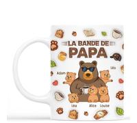 Cadeau Plus Mug Personnalisé Prénom - La Bande À Papy Papa Ours - Cadeau grand pere, Mug personnalisé fete des peres, Cadeau fete des peres, tasse papa original, papi mug (Modèle #1)