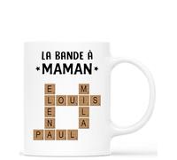 Cadeau Plus Mug Personnalisé Prénom - La Bande À Papy Version Mots Croisés - Cadeau fete des peres personnalisable, cadeau grand pere, tasse papa original (Modèle #6)