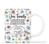 Cadeau Plus Mug Personnalisé Prénom - La Famille Avec Beaucoup d'Amour - Tasse personnalisé maman, tasse papa et maman, cadeau pour papa et maman, mug fete des pere (Modèle #1)