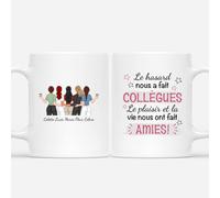 Cadeau Plus Mug Personnalisé Prénom - La Joie Et Les Rires Ont Fait De Nous Des Amies - Cadeau Collegue De Travail Femme, Tasse Personnalisable Collegue, Cadeau Rigolo Collegue (5 Femmes)