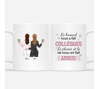 Cadeau Plus Mug Personnalisé Prénom - La Joie Et Les Rires Ont Fait De Nous Des Amies - Cadeau Collegue De Travail Femme, Tasse Personnalisable Collegue, Cadeau Rigolo Collegue (2 Femmes)