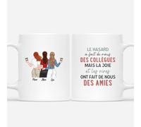 Cadeau Plus Mug Personnalisé Prénom - La Joie Et Les Rires Ont Fait De Nous Des Amies - Cadeau Collegue De Travail Femme, Tasse Personnalisable Collegue, Cadeau Rigolo Collegue (3 Femmes)