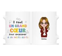 Cadeau Plus Mug Personnalisé Prénom - La Meilleure Professeure - Merci maitresse cadeau personnalisé, Cadeau personnalisé maitresse, Cadeau maitre d'école, Mug maitresse personnalisé, (Modèle #3)