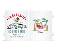 CADEAU PLUS Mug Personnalisé Prénom - La Retraite Vivre à Fond - Cadeau Départ Humoristique, Homme - Mug Retraite