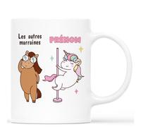 CADEAU PLUS Mug Personnalisé Prénom - Les Autres Marraines et Toi - Cadeau Marraine/Parrain Baptême, Tasse Personnalisée