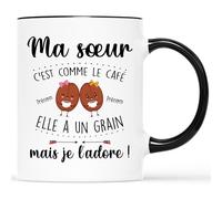 CADEAU PLUS Mug Personnalisé Prénom - Ma Sœur C'est Comme Le Café - Idée Pour Sœur, Femme Anniversaire, Tasse Soeur