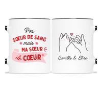 CADEAU PLUS Mug Personnalisé Prénom - Ma Sœur de Cœur - Cadeau BFF, Meilleure Amie, Tasse Personnalisable Amitié