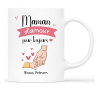 CADEAU PLUS Mug Personnalisé Prénom - Maman D'Amour Pour Toujours - Tasse Fête des Mères