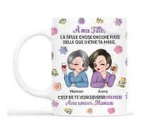 Cadeau Plus Mug Personnalisé Prénom - Maman Et Fille-Te Voir Devenir Maman - Mug mamie, Cadeau Fete Des Mères, mug personnalisé fete des meres, Tasse maman personnalisé (Modèle #2)