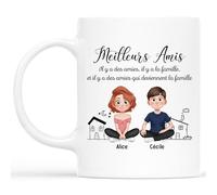 Cadeau Plus Mug Personnalisé Prénom - Meilleurs Amis - Tasse amitié, Cadeau meilleure amie, cadeau bff, tasse personnalisable amitie, mug soeur personnalisé (femme-homme)