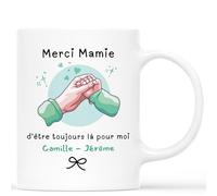 Cadeau Plus Mug Personnalisé Prénom - Merci Mamie D'Être Toujours Là Pour Moi - Cadeau Grand Mere, Cadeau Mamie, Fete Des Grands Meres Tasse, Tasse Personnalisable Mamie, Tasse Mamie, Tasse Gratitude