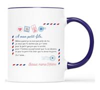 CADEAU PLUS Mug Personnalisé Prénom - Mon Petit-Fils Je T'Aime - Cadeau Pour Garçon, Tasse Personnalisée, Pour Fils